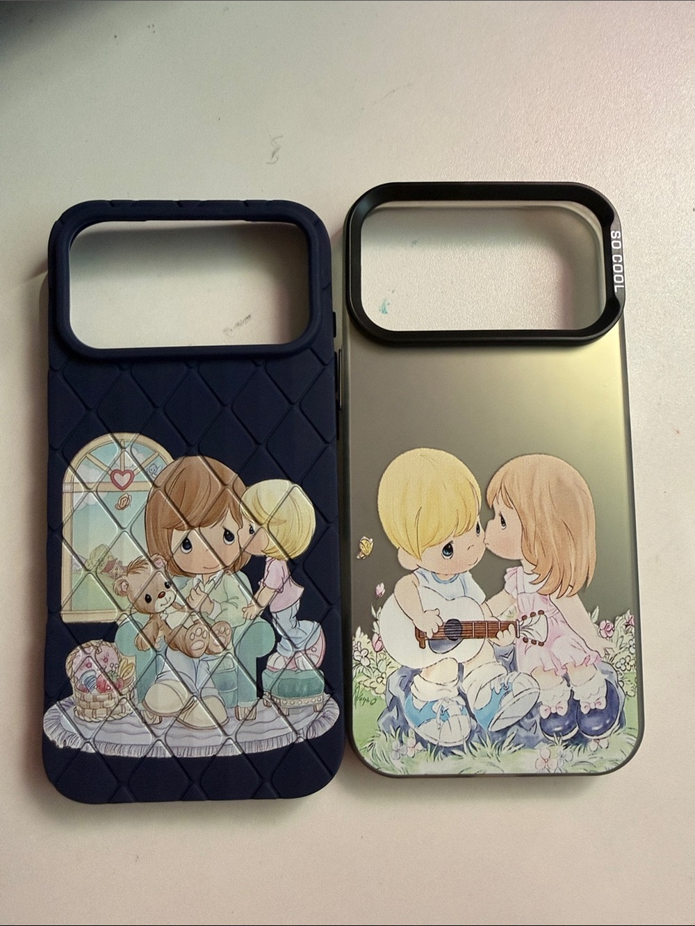 Apple Blue and Beige Illustrated Kids Phone Case Set